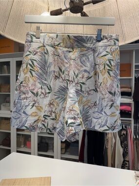 Floral Linen-Blend Women’s Shorts - Pastel Multi